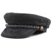image:imageThe Hat Depot 1400CD1970 Winter Unisex 100 Wool Greek Fishermans Hat SM Charcoal