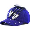 image:imageThe Hat Depot 200h5368sbeaded Crystal Rhinestone Shoes Design Glitter Cap 6colorsRoyal