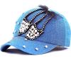image:imageThe Hat Depot 200h5368sbeaded Crystal Rhinestone Shoes Design Glitter Cap 6colorsTurquoise