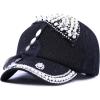image:imageThe Hat Depot 200h5368u Beaded Crystal Rhinestone Umbrella Design Glitter Cap 5colorsBlack