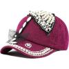 image:imageThe Hat Depot 200h5368u Beaded Crystal Rhinestone Umbrella Design Glitter Cap 5colorsFuchsia