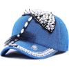 image:imageThe Hat Depot 200h5368u Beaded Crystal Rhinestone Umbrella Design Glitter Cap 5colorsTurquoise