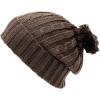 image:imageThe Hat Depot 700WHU2 Unisex Solid Color Ribbed Beanie with Pom hatBrown