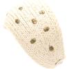 image:imageThe Hat Depot 700hb34a Hand Knit Crocheted Headband with Skull Jewels6colorsIvory