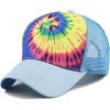 image:imageThe Hat Depot Tie Dye Print Mesh Back Snapback Trucker Cap HatSkyblue