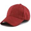 image:imageThe Hat Depot Unisex Plain Faux Suede 6 Panel Solid Adjustable Baseball Cap Wine