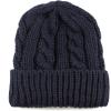 image:imageThe Hat Depot Winter Big Slouchy Chunky Thick Stretch Knit Beanie Fleece Lined Beanie Without Pom Hat2 Curly Navy