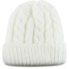 image:imageThe Hat Depot Winter Big Slouchy Chunky Thick Stretch Knit Beanie Fleece Lined Beanie Without Pom Hat2 Curly White
