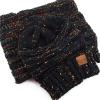 image:imageThe Hat Depot Winter Multi Color Ribbed Beanie  Soft Stretch Cable Knit  Warm Skull CapSlouchy Black Beanie Bundle