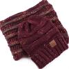 image:imageThe Hat Depot Winter Multi Color Ribbed Beanie  Soft Stretch Cable Knit  Warm Skull CapSlouchy Burgundy Beanie Bundle