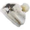 image:imageThe Hat Depot Winter Shiny Star Faux Fur Pom Pom Knit Beanie Skully Ski HatWhite