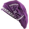 image:imageThe Hat Depot Womens Handmade Warm Baggy Fleece Lined Slouch Beanie Hat Purple4908