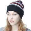 1.black and Burgundy With Pom