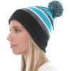1.black and Turquoise With Pom