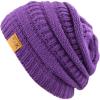 image:imageWinter Knit Ribbed Beanie Hat  Warm Soft Stretch Cable Knit Ribbed Cap for Men amp Women1 Th11  Purple