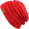 image:imageWinter Knit Ribbed Beanie Hat  Warm Soft Stretch Cable Knit Ribbed Cap for Men amp Women1 Th11  Red