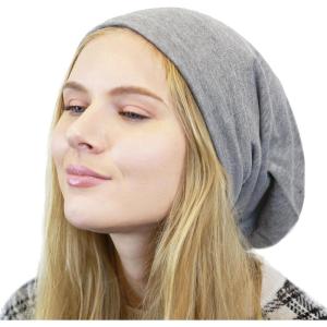 image:imageChemo Slouchy Style Baggy Beanie Cancer Headwear for Women Fleece Lining Winter Hat2 2733  Grey