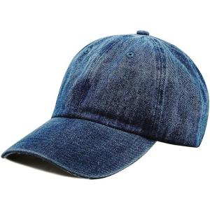 image:imageCotton Baseball Cap Dad Hat  Washed Low Profile Adjustable Hat for Men Women Casual Outdoor Running GolfDark Denim