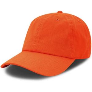 image:imageCotton Baseball Cap Dad Hat  Washed Low Profile Adjustable Hat for Men Women Casual Outdoor Running GolfOrange