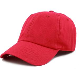 image:imageCotton Baseball Cap Dad Hat  Washed Low Profile Adjustable Hat for Men Women Casual Outdoor Running GolfRed
