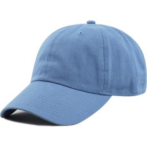 image:imageCotton Baseball Cap Dad Hat  Washed Low Profile Adjustable Hat for Men Women Casual Outdoor Running GolfSky Blue
