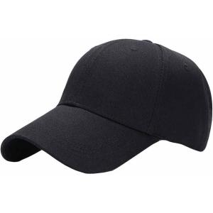 image:imageCotton Baseball Cap Dad Hat  Washed Low Profile Adjustable Hat for Men Women Casual Outdoor Running GolfSolid Black