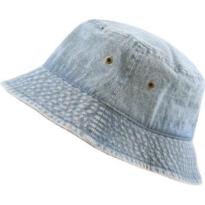 image:imageCotton Bucket Hat Packable Sun Hat  Unisex Summer Travel Beach Fisherman Hat for Men Women Outdoor Fishing Hiking2 Light Denim