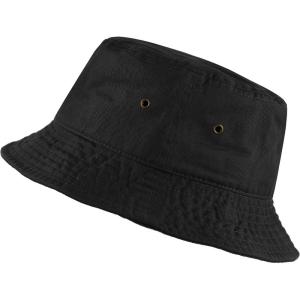 image:imageCotton Bucket Hat Packable Sun Hat  Unisex Summer Travel Beach Fisherman Hat for Men Women Outdoor Fishing HikingBlack