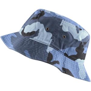 image:imageCotton Bucket Hat Packable Sun Hat  Unisex Summer Travel Beach Fisherman Hat for Men Women Outdoor Fishing HikingBlue Camo