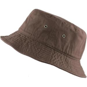 image:imageCotton Bucket Hat Packable Sun Hat  Unisex Summer Travel Beach Fisherman Hat for Men Women Outdoor Fishing HikingBrown