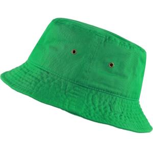 image:imageCotton Bucket Hat Packable Sun Hat  Unisex Summer Travel Beach Fisherman Hat for Men Women Outdoor Fishing HikingKelly Green