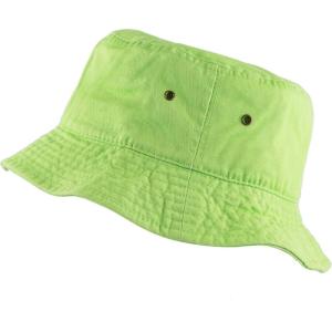 image:imageCotton Bucket Hat Packable Sun Hat  Unisex Summer Travel Beach Fisherman Hat for Men Women Outdoor Fishing HikingLime