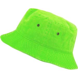 image:imageCotton Bucket Hat Packable Sun Hat  Unisex Summer Travel Beach Fisherman Hat for Men Women Outdoor Fishing HikingNeongreen