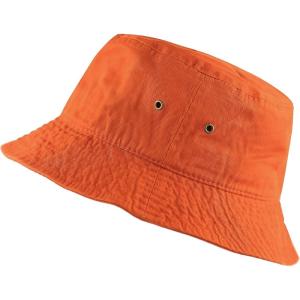 image:imageCotton Bucket Hat Packable Sun Hat  Unisex Summer Travel Beach Fisherman Hat for Men Women Outdoor Fishing HikingOrange