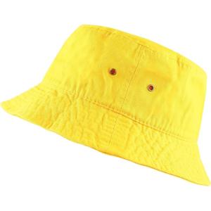 image:imageCotton Bucket Hat Packable Sun Hat  Unisex Summer Travel Beach Fisherman Hat for Men Women Outdoor Fishing HikingYellow