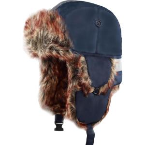 image:imageFaux Fur Safety Reflective Aviator Trapper Hat Snow Ski Trooper Winter Cap1 Reflective  Navy