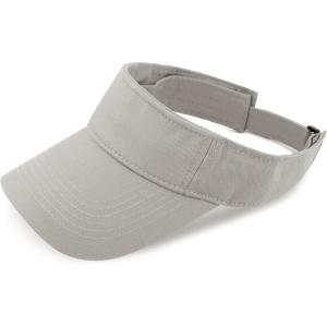 image:imageSun Visor hat Sports 100 Cotton amp Pigment Quick Adjust Strap Closure SunProtect Golf Men Women Visor Cap1 Grey