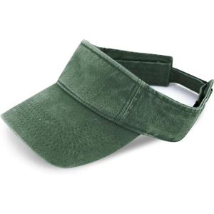 image:imageSun Visor hat Sports 100 Cotton amp Pigment Quick Adjust Strap Closure SunProtect Golf Men Women Visor Cap2 Pigment  Hunter Green