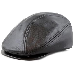 image:imageThe Hat Depot  Made in USA Proudly Premium Quality Genuine Leather Gatsby Ivy Soft Ascot Hat1 Made in Usa  Leather Black