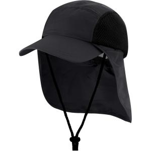 image:imageThe Hat Depot  Outdoor Safari Hiking Fishing Sun Block Cap Hat1 Cap  Black