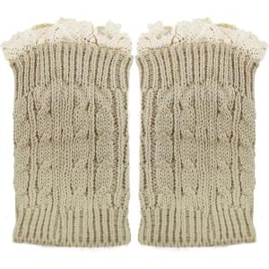 image:imageThe Hat Depot  Short Womens Knit Boot Topper Leg Warmer1 Style 7  Beige