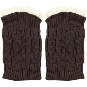 image:imageThe Hat Depot  Short Womens Knit Boot Topper Leg Warmer1 Style 7  Brown