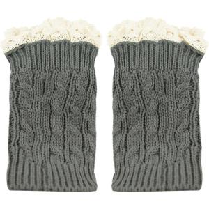 image:imageThe Hat Depot  Short Womens Knit Boot Topper Leg Warmer1 Style 7  Gray