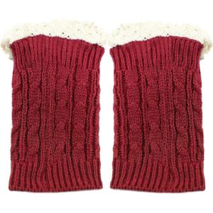 image:imageThe Hat Depot  Short Womens Knit Boot Topper Leg Warmer1 Style 7  Red