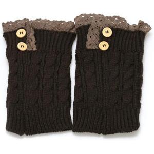 image:imageThe Hat Depot  Short Womens Knit Boot Topper Leg Warmer2 Style 3  Brown