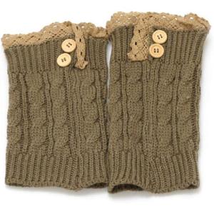image:imageThe Hat Depot  Short Womens Knit Boot Topper Leg Warmer2 Style 3  Khaki