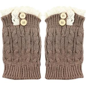 image:imageThe Hat Depot  Short Womens Knit Boot Topper Leg Warmer5 Style 1  Khaki