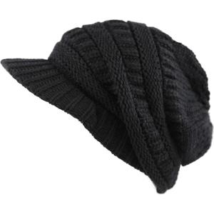 image:imageThe Hat Depot  Visor Beanie Unisex Winter Knit Skull Beanie with Brim Hat1 Navy