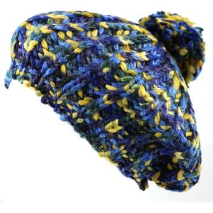 image:imageThe Hat Depot  Winter Multi Color Pom Pom Knit Beret Hat1 Style 1  Blue Mix