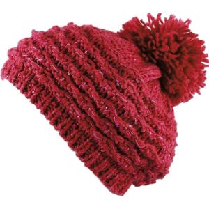 image:imageThe Hat Depot  Winter Multi Color Pom Pom Knit Beret Hat2 Style 2  Burgundy